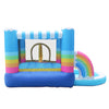 Image of Aleko Indoor/Outdoor Inflatable Bounce House with Built-In Ball Pit - Rainbow Design - Multi Color