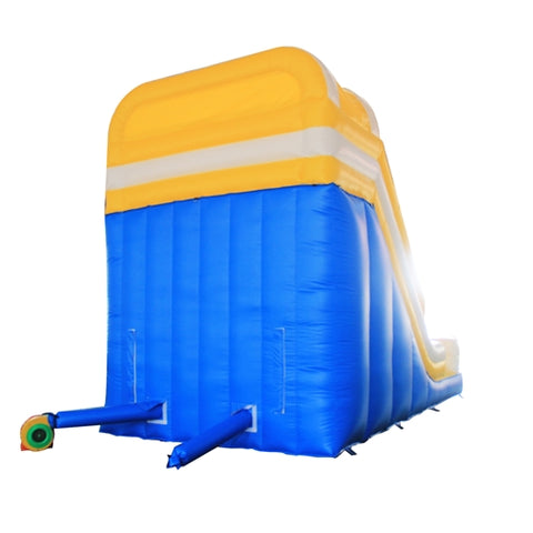 Bounce House with Blower - Blue, Yellow and White by Aleko back side