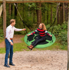 Image of Outdoor Saucer Platform Swing with Adjustable Hanging Ropes - 47 Inches- Green