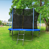 Image of Trampoline with Safety Net and Ladder - 12 Feet - Black and Blue