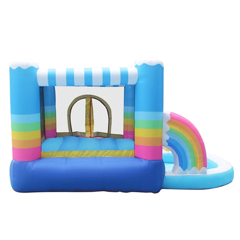 Aleko Indoor/Outdoor Inflatable Bounce House with Built-In Ball Pit - Rainbow Design - Multi Color