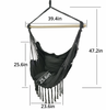 Image of Hanging Rope Swing Hammock Chair with Side Pocket and Wooden Spreader Bar - Gray