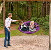 Image of Outdoor Saucer Platform Swing with Adjustable Hanging Ropes - 40 Inches- Purple
