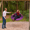 Image of Outdoor Saucer Platform Swing with Adjustable Hanging Ropes - 40 Inches- Purple
