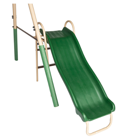 Outdoor Sturdy Child Swing Set with 2 Swings, Trapeze, Glider, and Slide