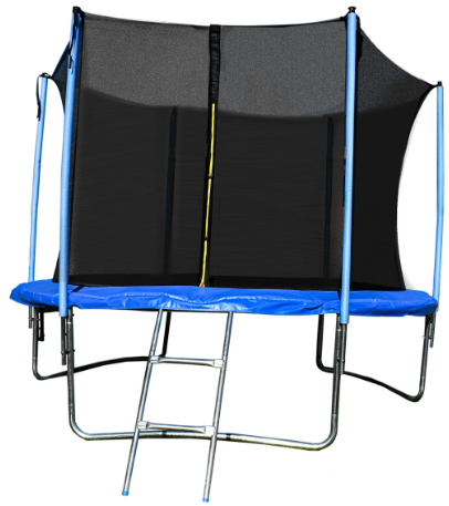 Trampoline with Safety Net and Ladder - 12 Feet - Black and Blue